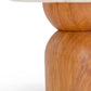 Cynthia Concrete Indoor/Outdoor Side Table - Travertine,Walnut Brown - Image 6