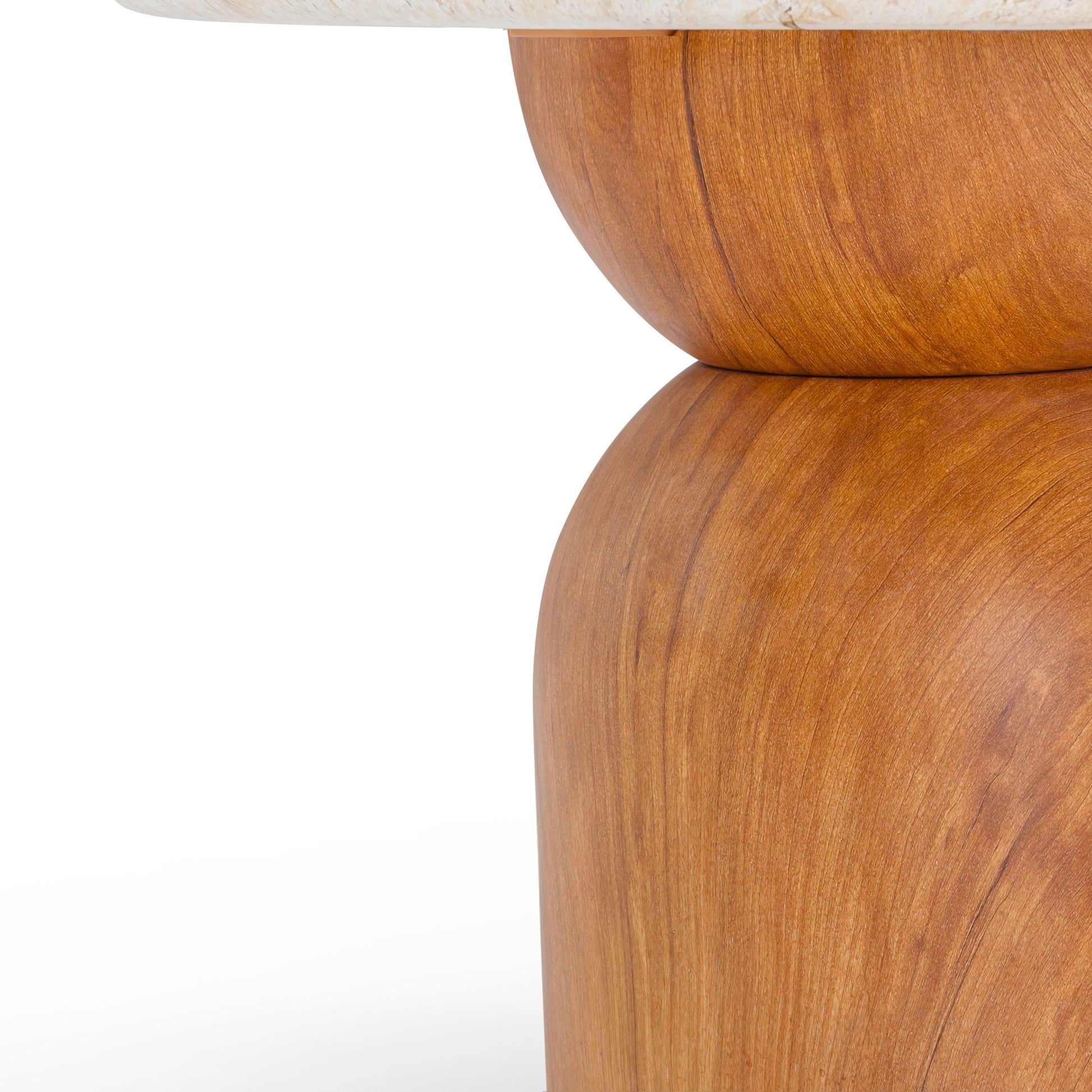 Cynthia Concrete Indoor/Outdoor Side Table - Travertine,Walnut Brown - Image 6