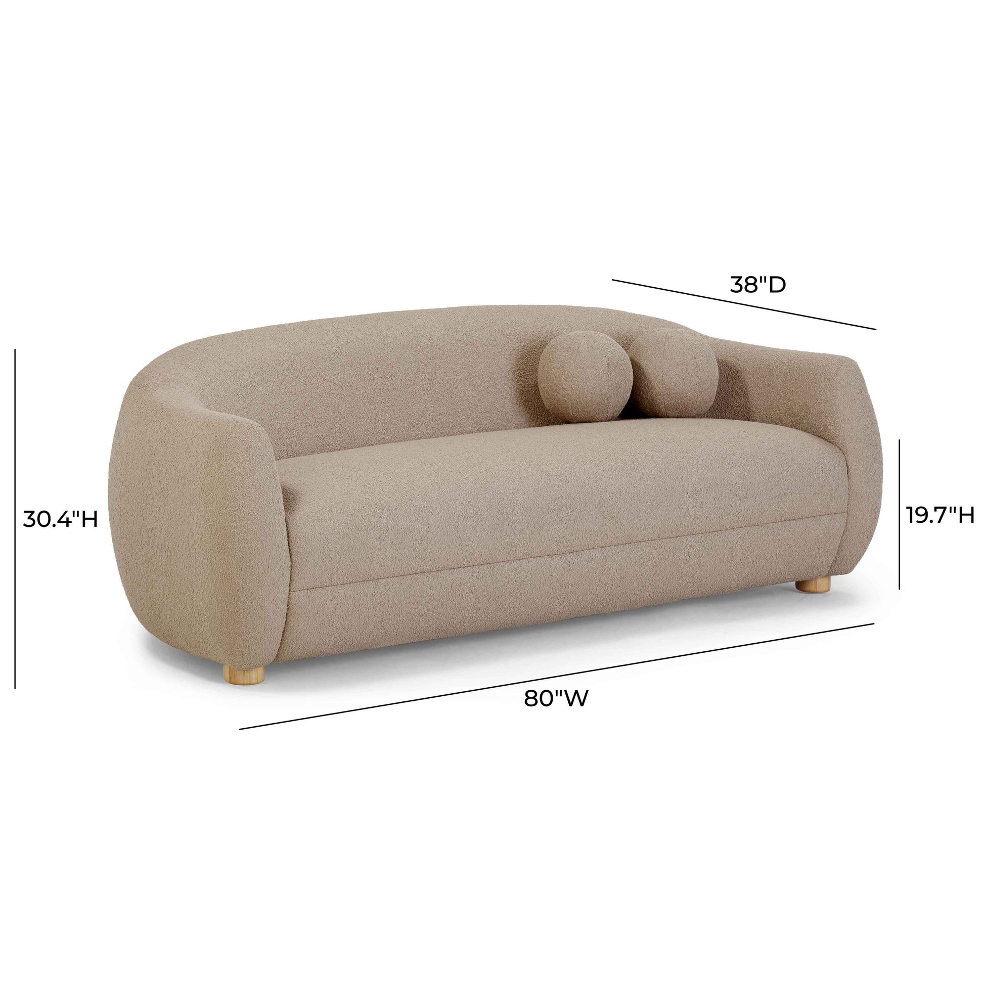 Judy 80" Sofa - Taupe - Image 8