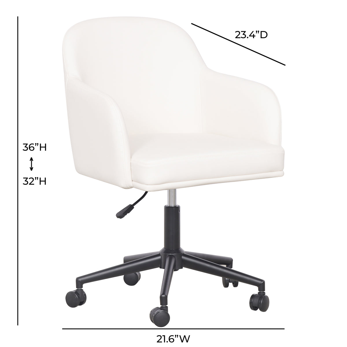 Sydney Office Desk Chair - Cream - Image 7