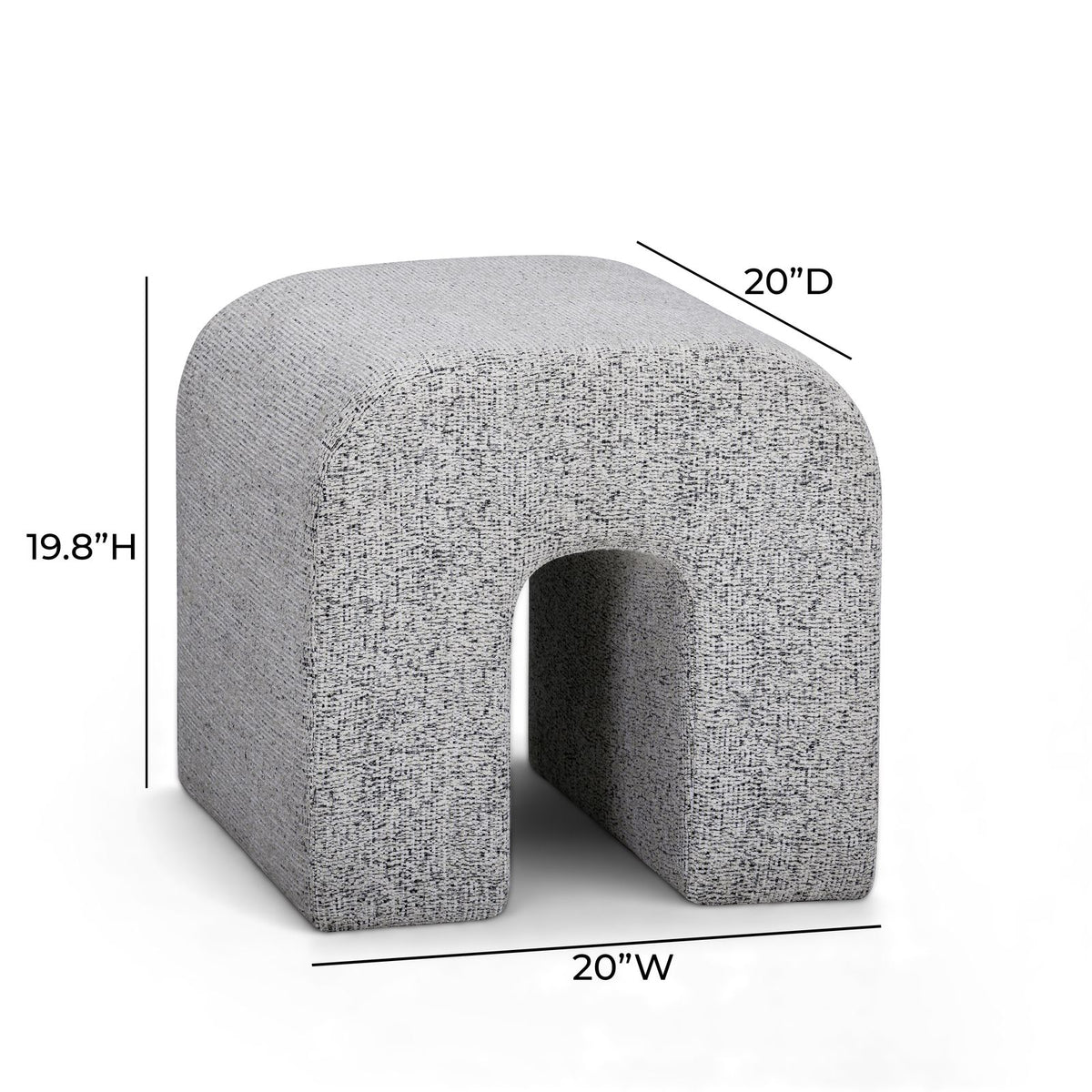 Desi Performance Fabric Ottoman - Black and White - Image 7