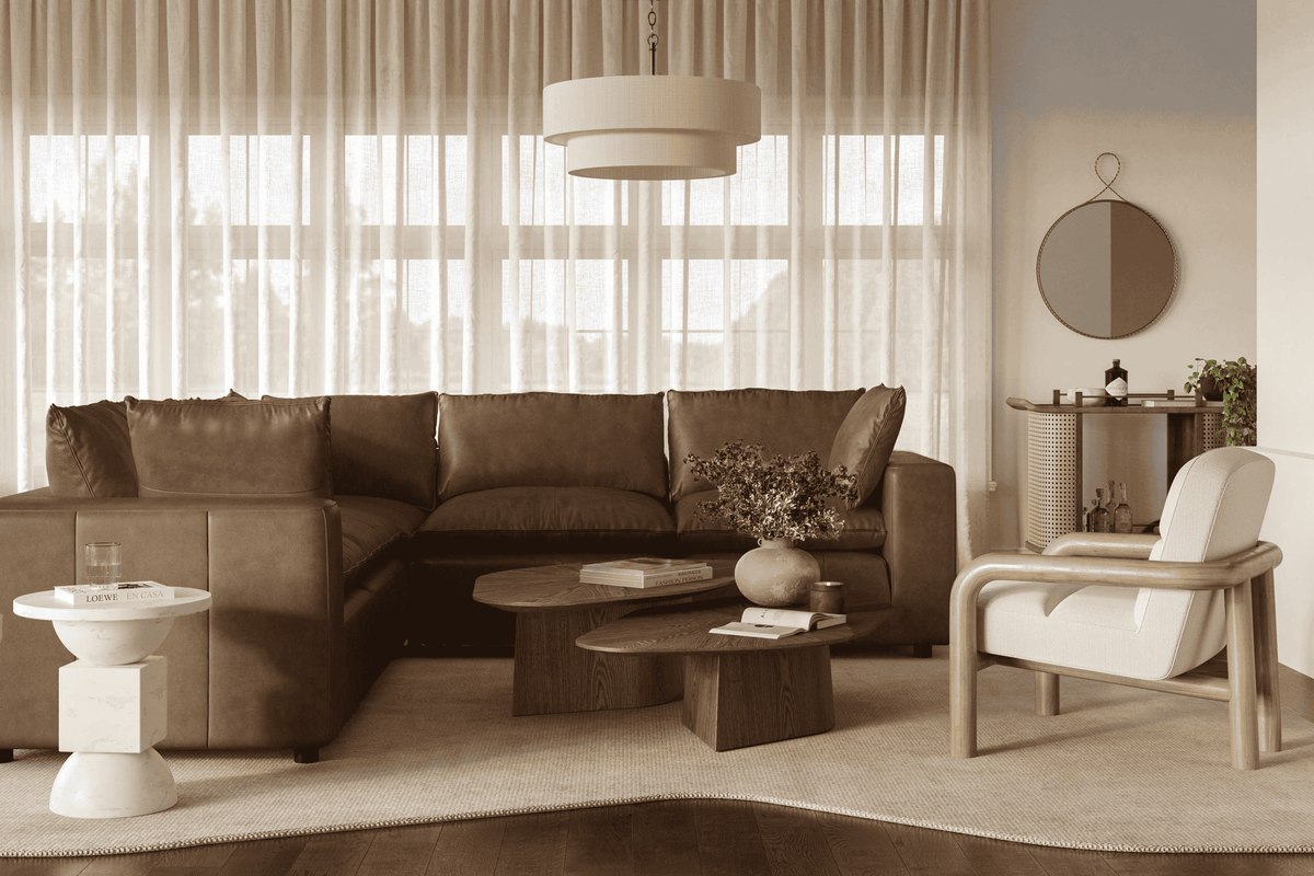 Cali 5-Piece Modular L-Sectional - Brown - Image 2