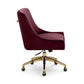 Beatrix Performance Velvet Office Swivel Chair - Burgundy - Image 3