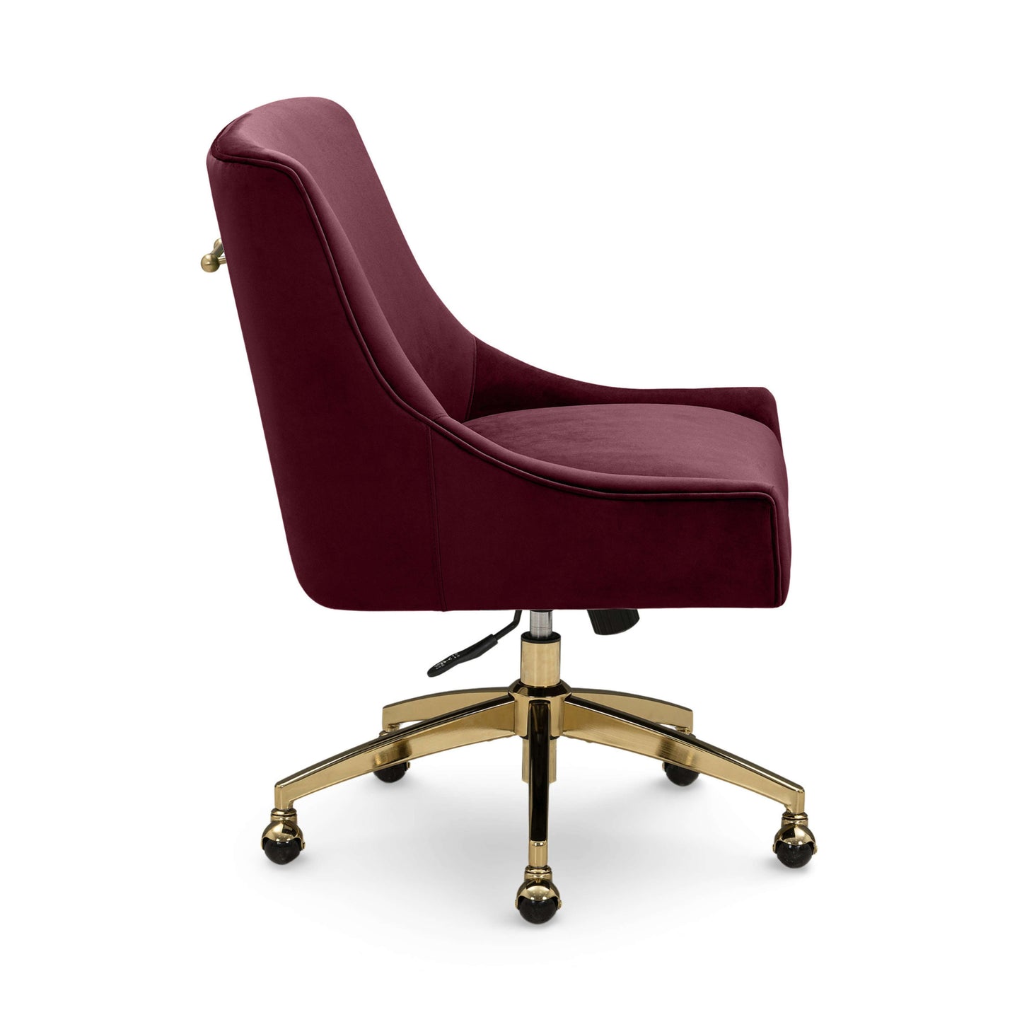 Beatrix Performance Velvet Office Swivel Chair - Burgundy - Image 3