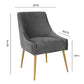 Beatrix Pleated Performance Velvet Dining Chair - Grey - Image 7