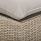 Cali Performance Fabric & Wicker Outdoor Ottoman - Grey / Beige - Image 4
