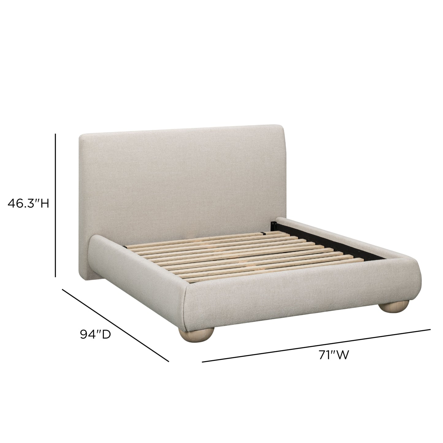 Rayne Textured Fabric Bed - Cream / Queen - Image 8