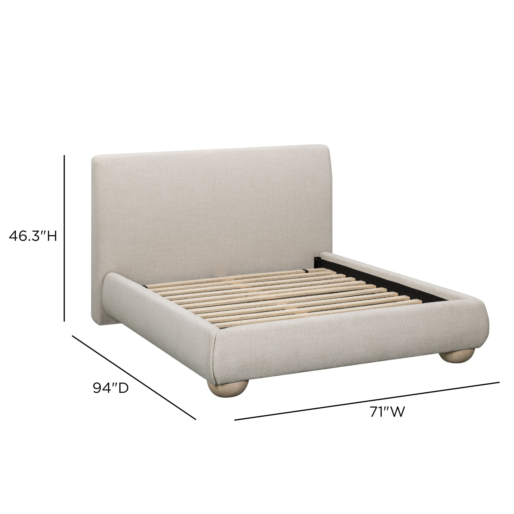 Rayne Textured Fabric Bed - Cream / Queen - Image 8