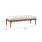 Oodle 56.5" Performance Vegan Mohair Bench - Cream / Walnut - Image 6