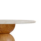 Cynthia 54" Concrete Indoor/Outdoor Dining Table - Travertine,Walnut Brown / 54" - Image 5