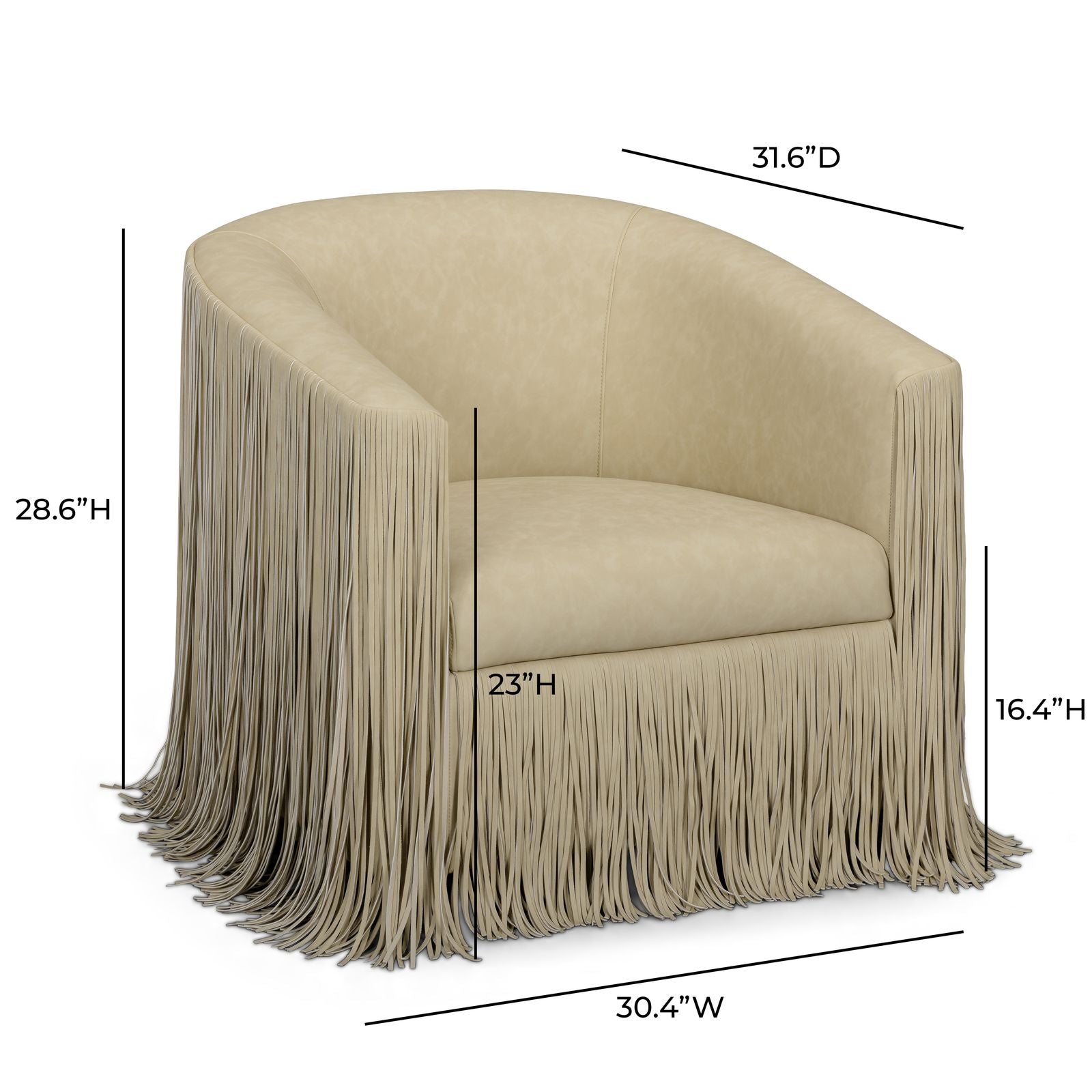 Shag Me Performance Vegan Leather Swivel Accent Chair - Tan - Image 9