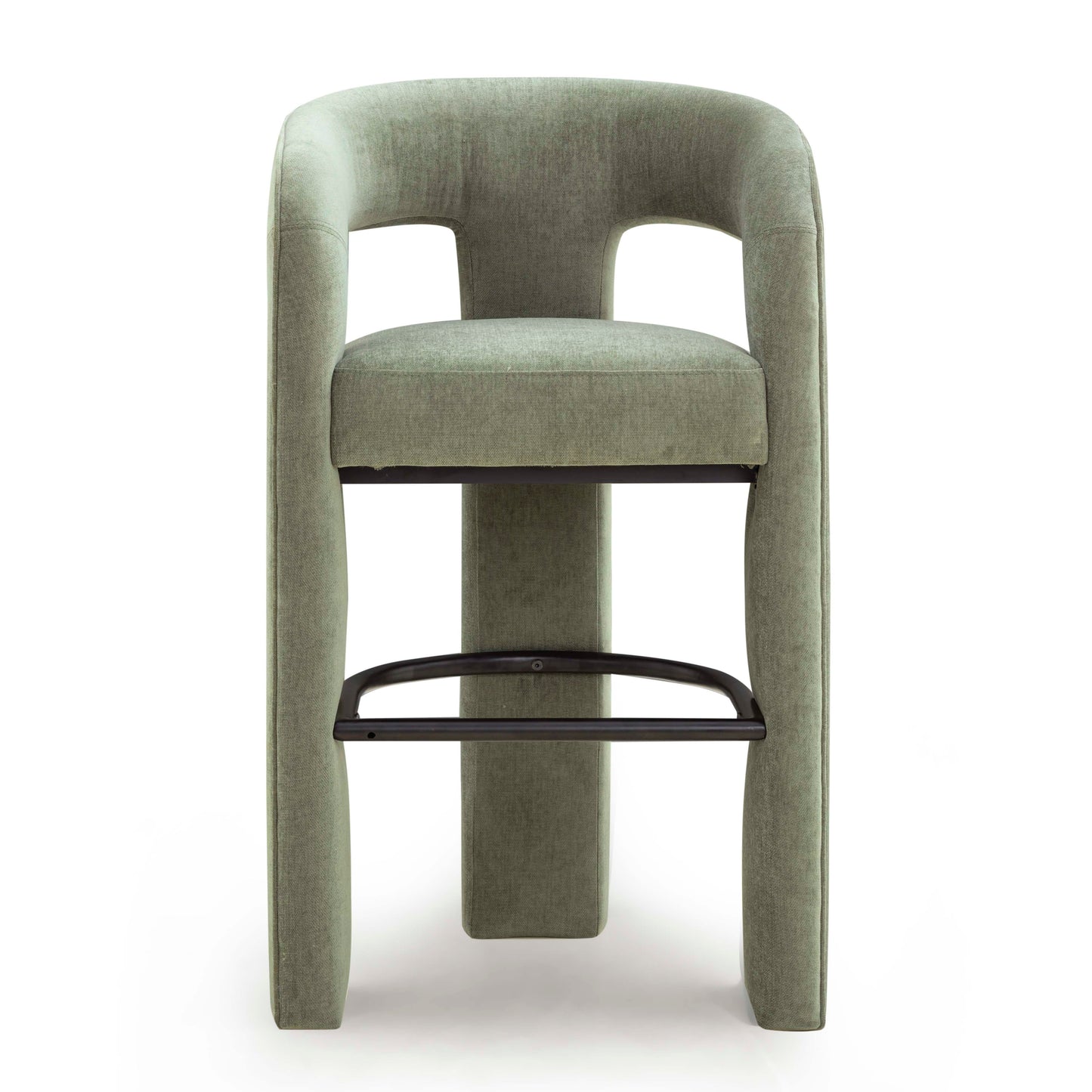 Malone Performance Chenille Stool - Green / Bar Height - Image 1