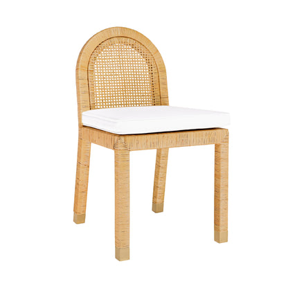 Amara Arched Rattan Dining Chair - Cream - Image 1