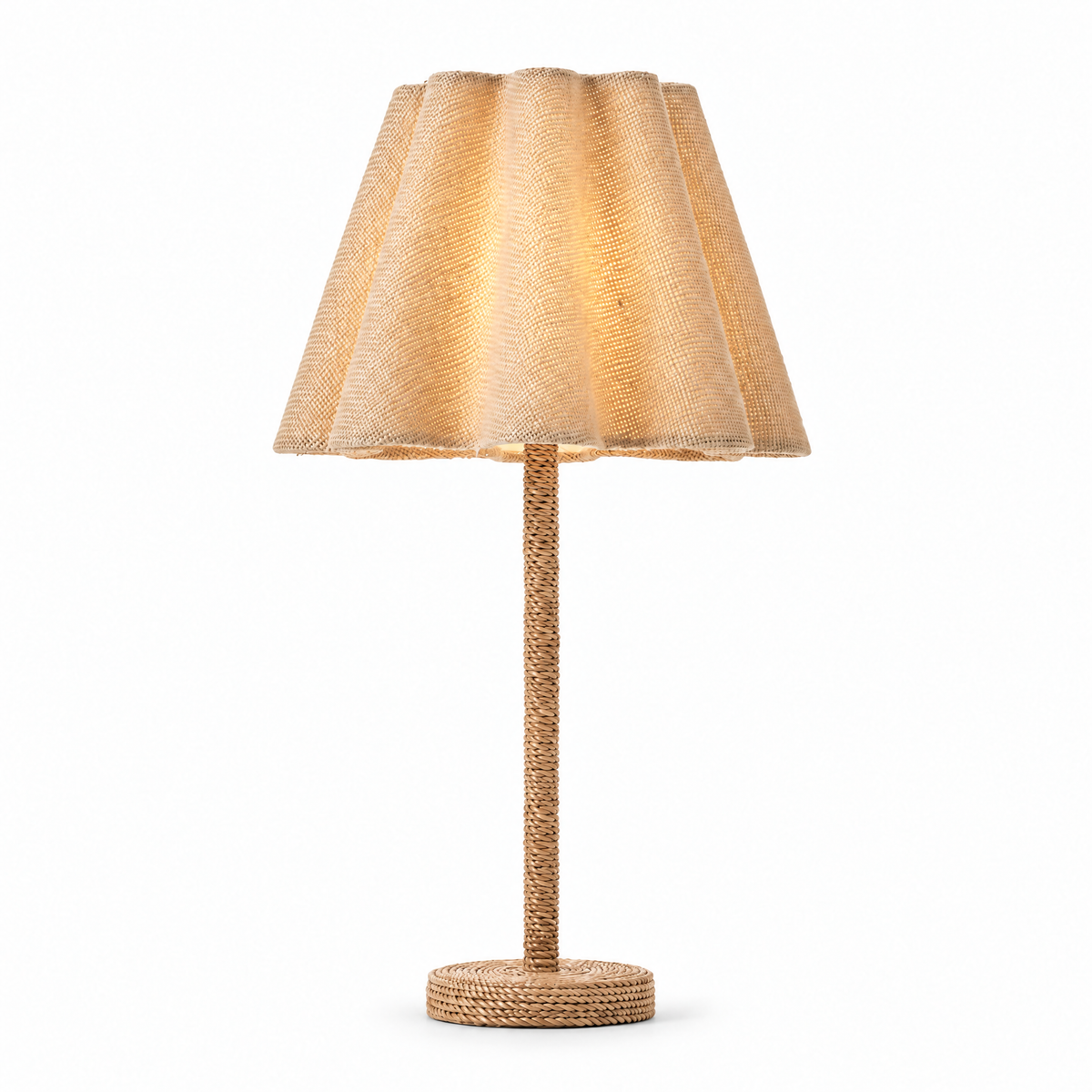 Ondelys Natural Jute Scalloped Table Lamp - Image 2