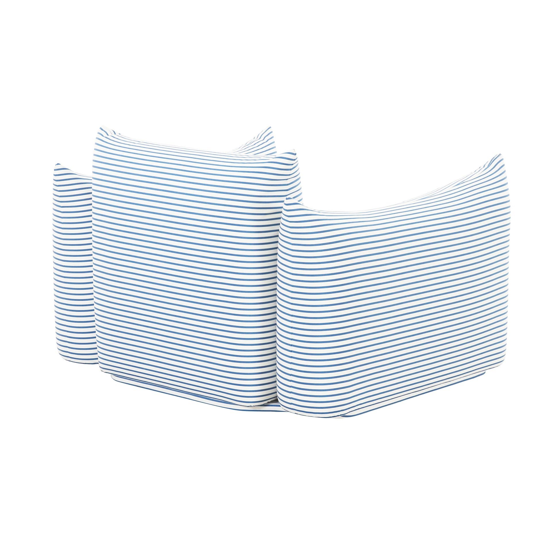 Saint Tropez Stuffed Indoor/Outdoor Armchair - Blue - Image 4