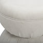 Tomlin Ruched Performance Fabric Game Ottoman - Cream - Image 4