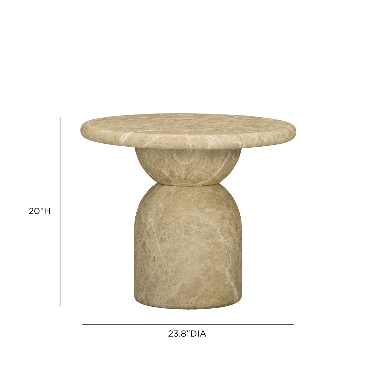 Cynthia Concrete Indoor/Outdoor Side Table - Light Emperador Marble - Image 6