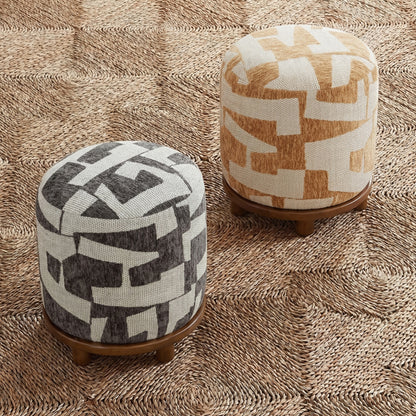 Bisou Performance Jacquard Ottoman - Curry - Image 1