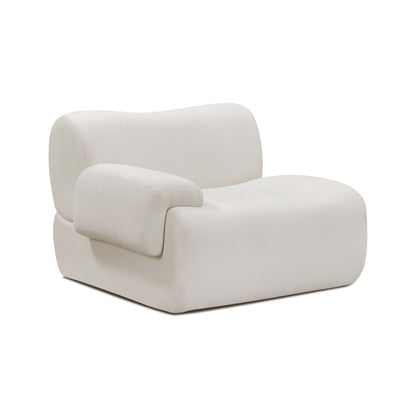 Zenith Contract-Grade Upcycled Fabric Corner Chair - Cream / LAF - Image 1