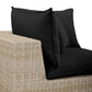 Cali Performance Fabric & Wicker Outdoor Corner Chair - Black / Natural - Image 5