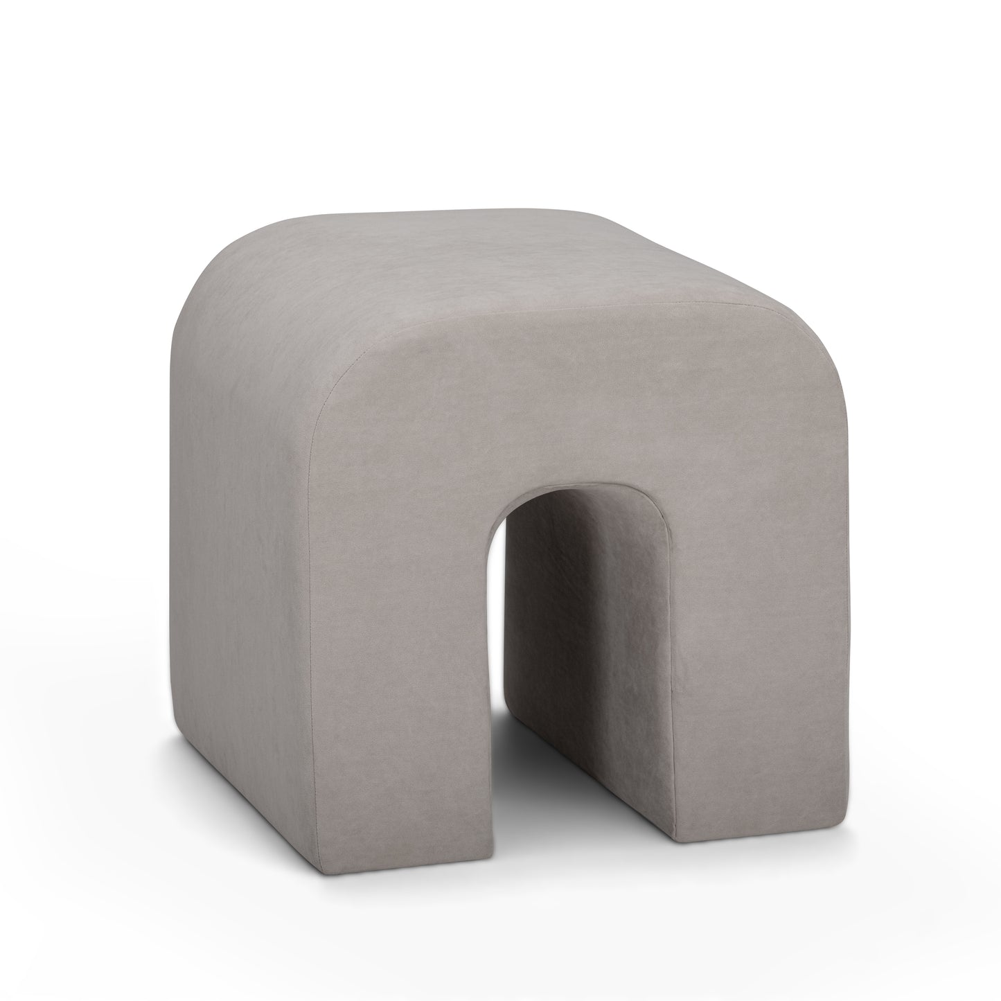 Desi Performance Fabric Ottoman - Taupe - Image 1
