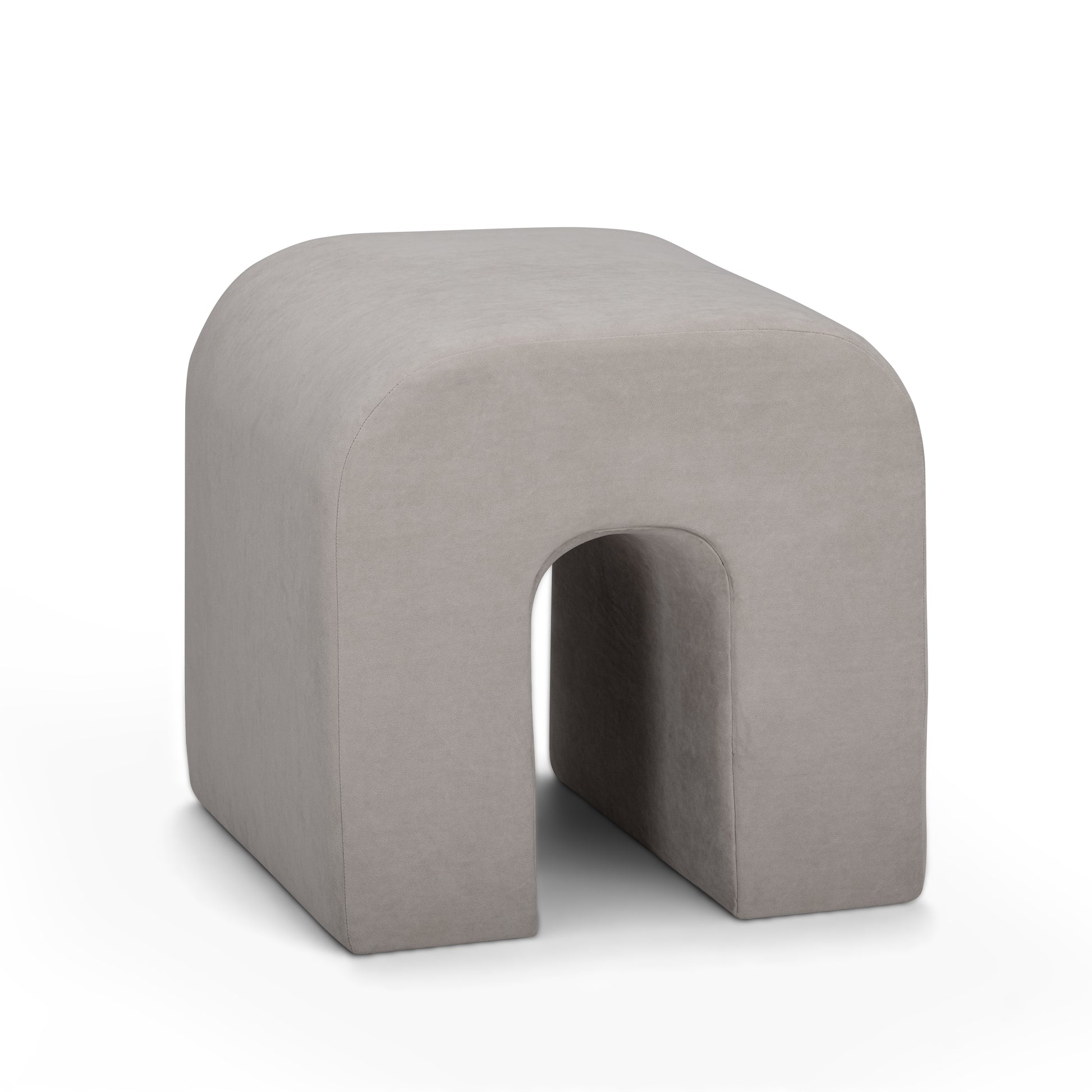 Desi Performance Fabric Ottoman - Taupe - Image 1