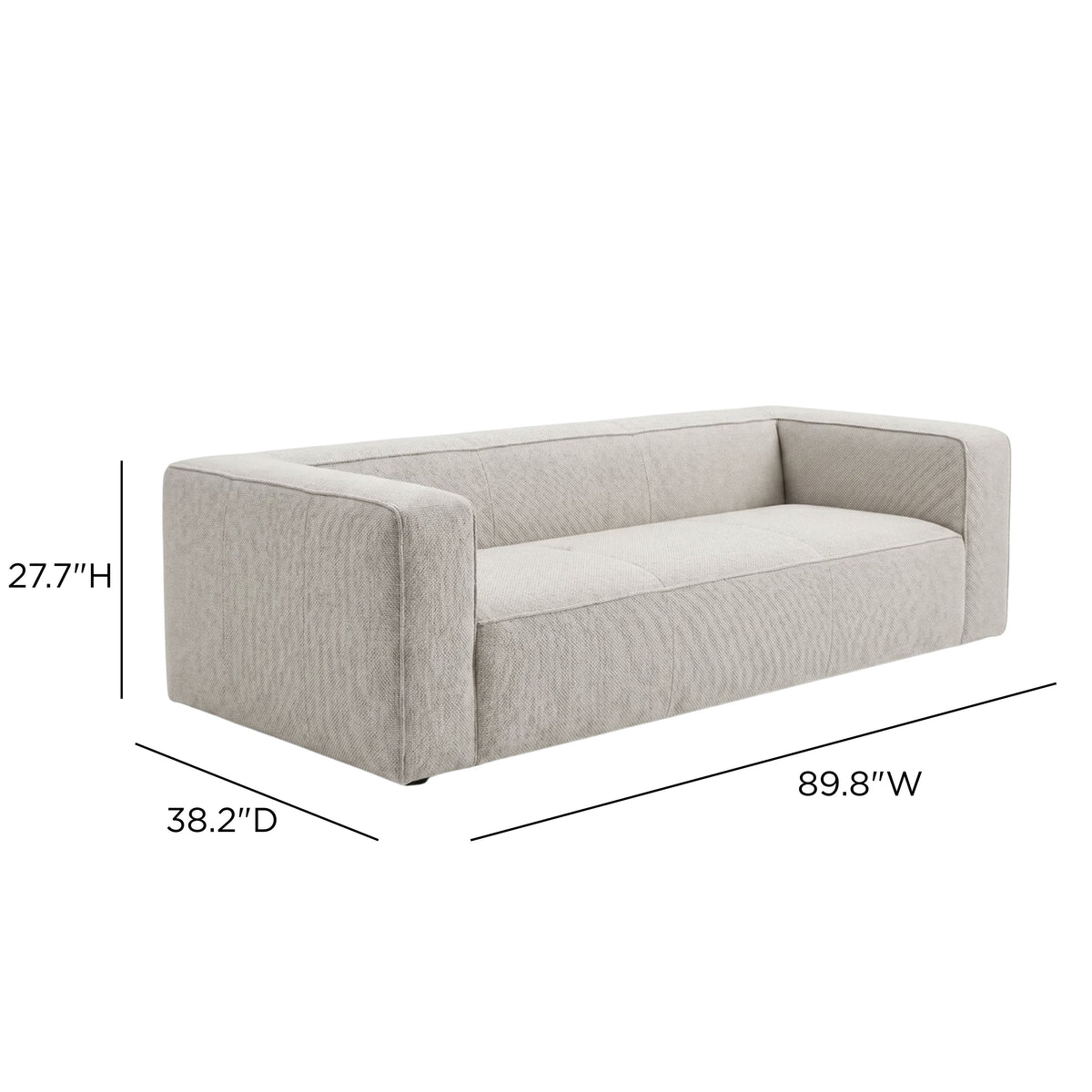 Aurora 90" Sofa - Pebble Beige - Image 7