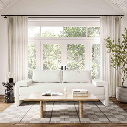 Maeve 91" Contract-Grade Fabric Sofa - White - Image 1
