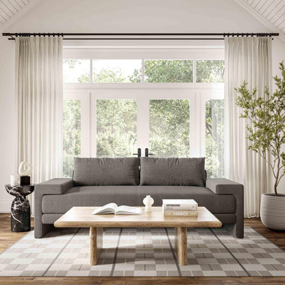 Maeve 91" Contract-Grade Fabric Sofa - Grey - Image 1