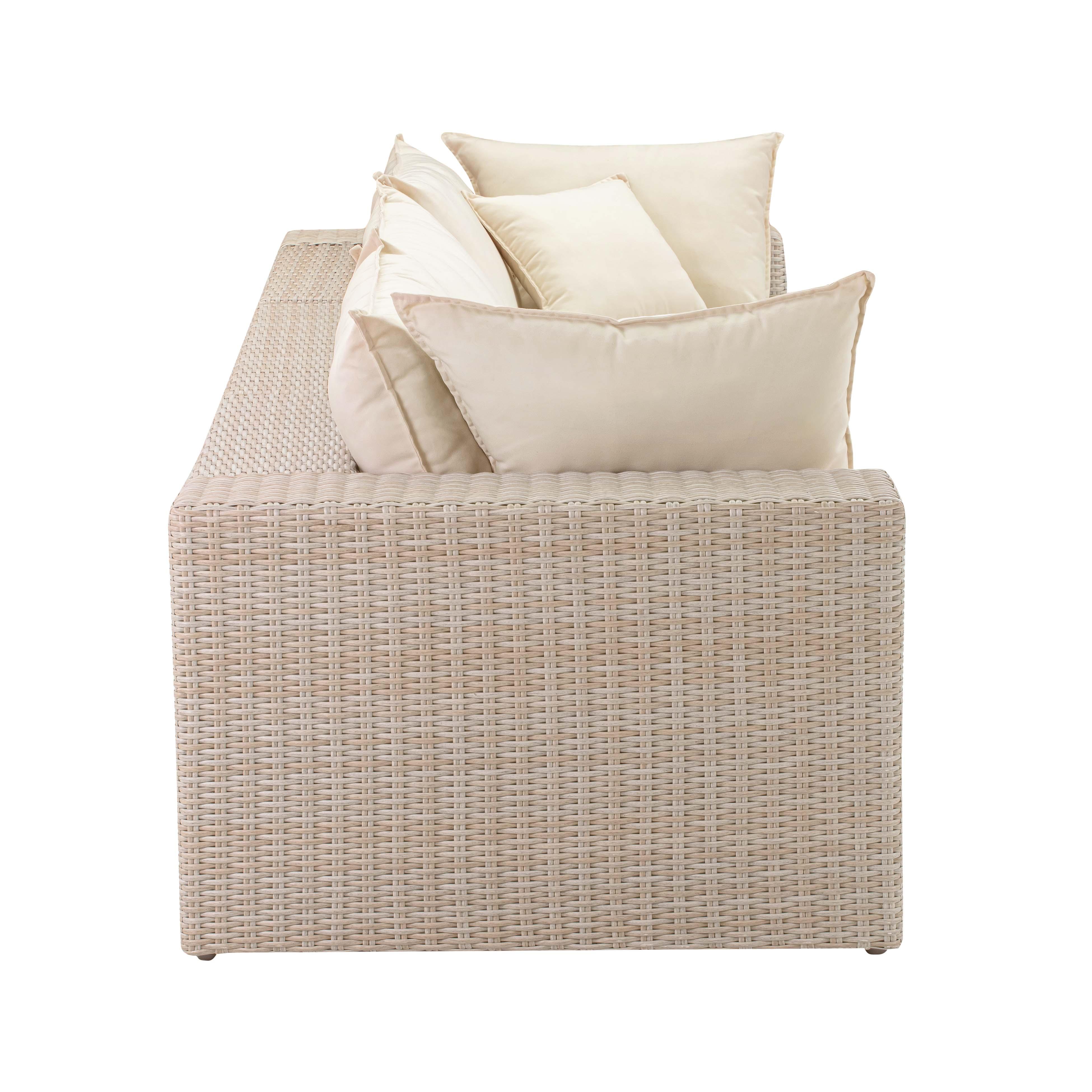 Natural wicker patio online set