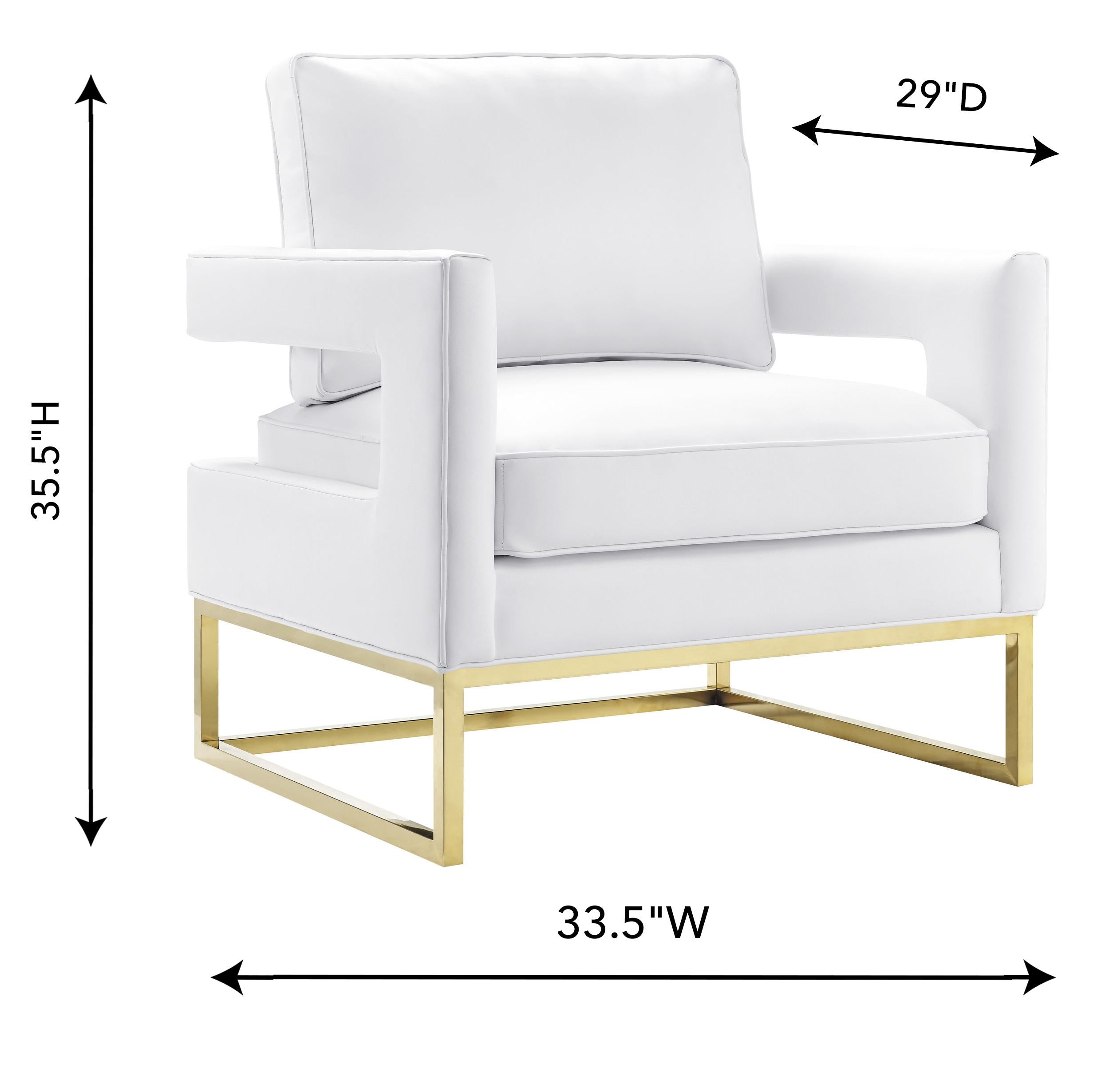 White and gold online leather chair