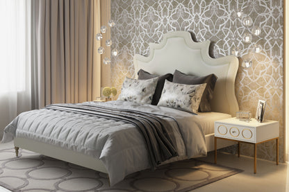 Serenity Cream Performance Velvet Bed - King - Image 1