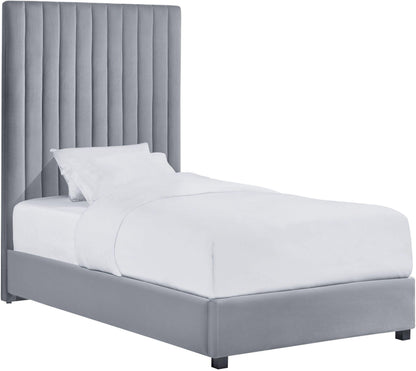Arabelle Performance Velvet Bed - Grey / Twin - Image 1