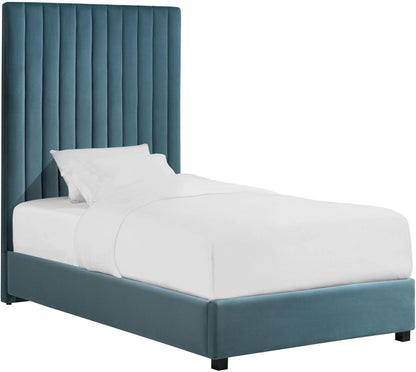 Arabelle Performance Velvet Bed - Sea Blue / Twin - Image 1