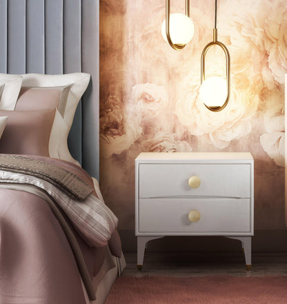 Divine 25" 2-Drawer Nightstand - White - Image 1