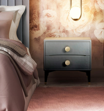 Divine 25" 2-Drawer Nightstand - Grey - Image 1