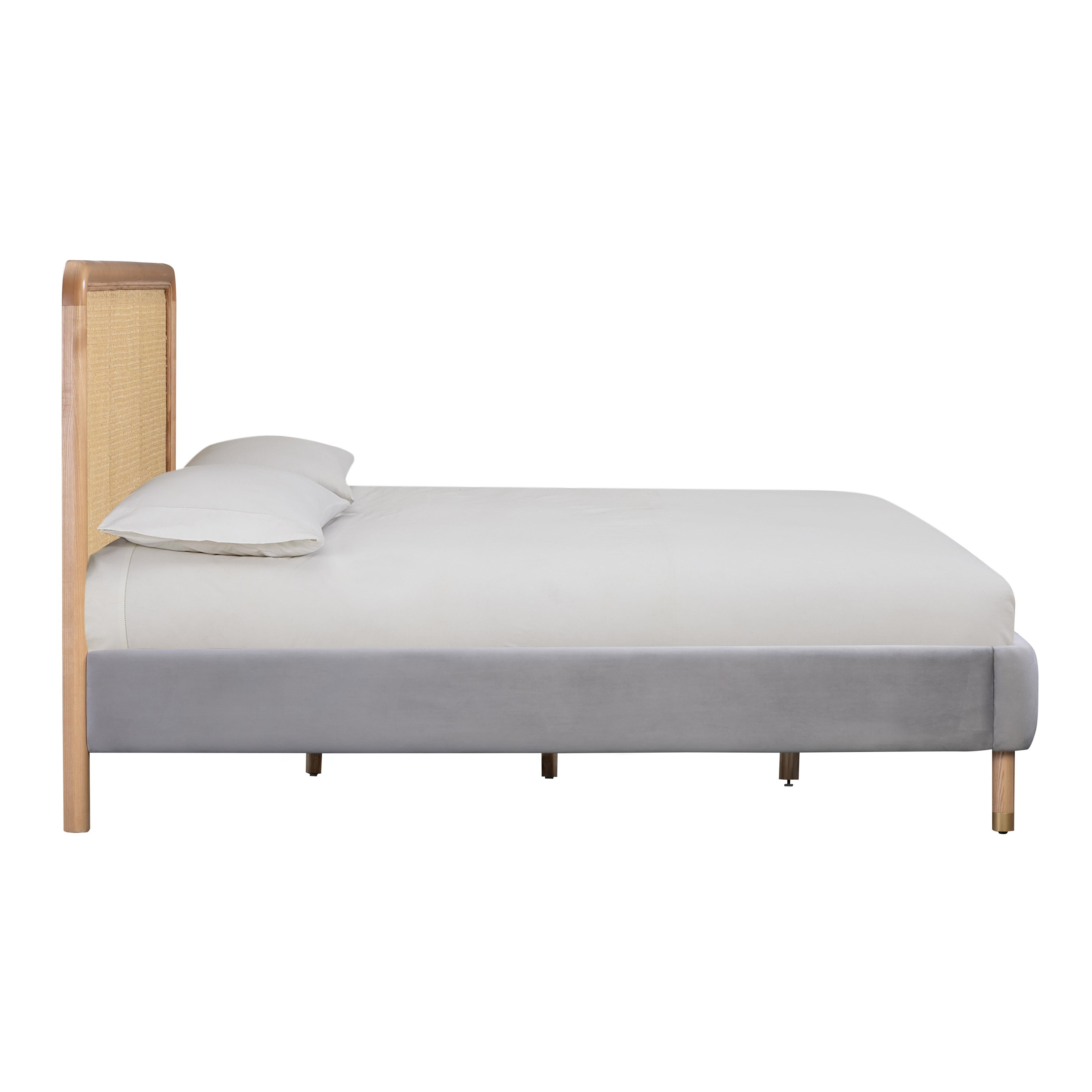 Kavali Velvet and Cane Bed – TOV Furniture Kavali Velvet and Cane Bed – TOV Furniture