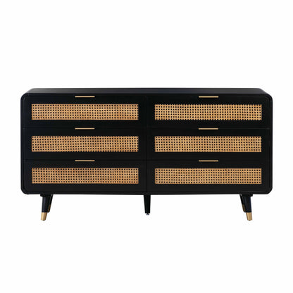 Christine 62" Black 6-Drawer Dresser - Default Title - Image 2