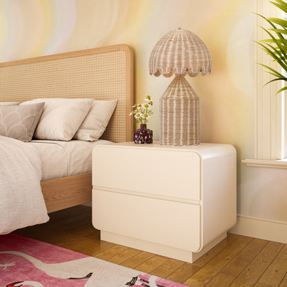 Sagura 28" 2-Drawer Nightstand - Cream - Image 1