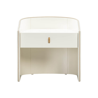Collins 22" Lacquer Nightstand With Drawer - Cream - Image 1