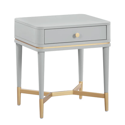 Julieta 19" Acacia Wood Nightstand With Drawer - Grey - Image 1