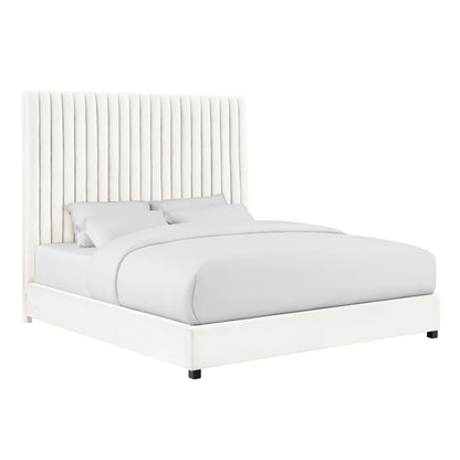 Arabelle Performance Velvet Bed - White / King - Image 1