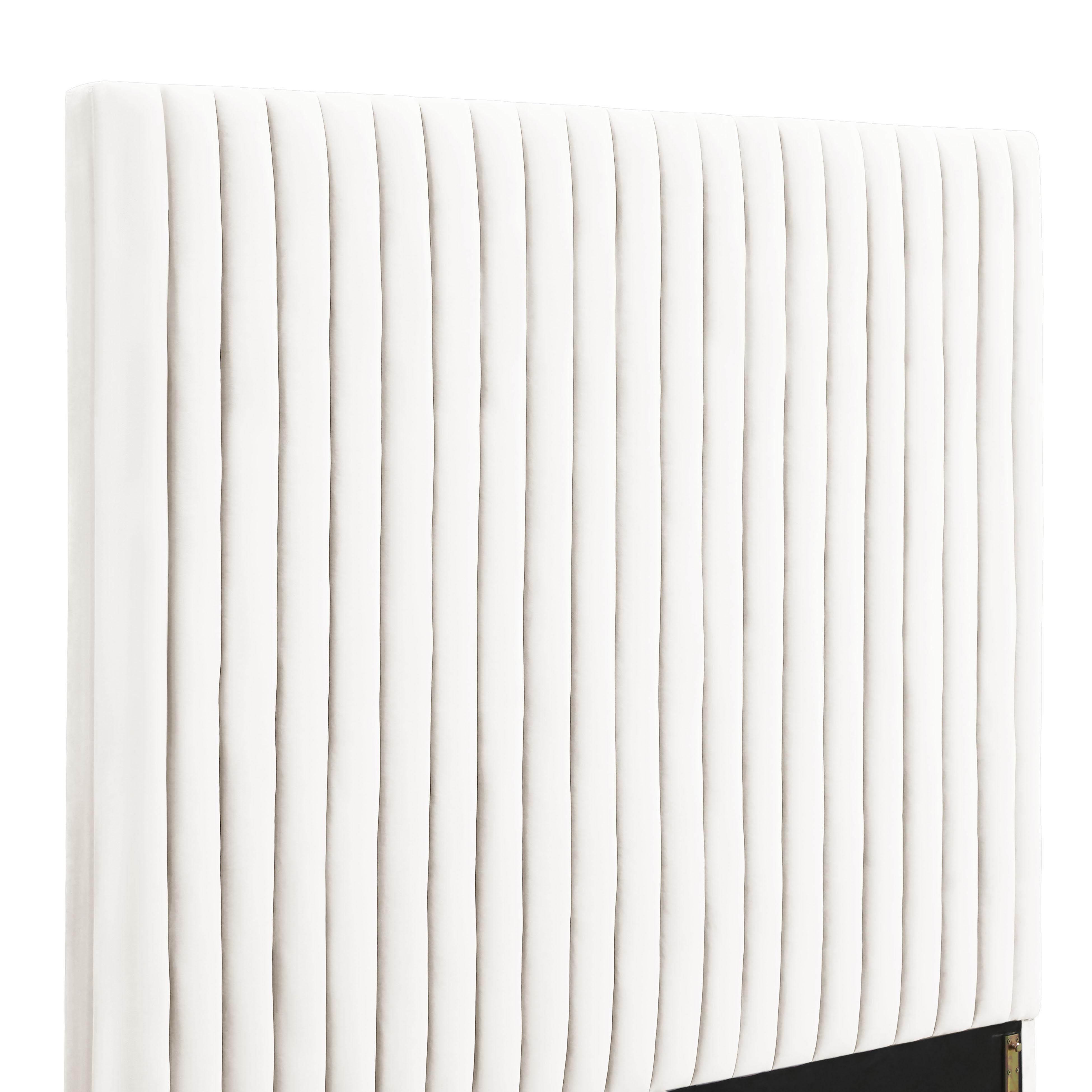 TOV Furniture Arabelle Bed Queen White Velvet