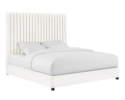 Arabelle Performance Velvet Bed - White / Queen - Image 1