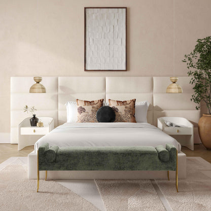 Eliana Cream Performance Boucle Headboard Wings - Queen - Image 1