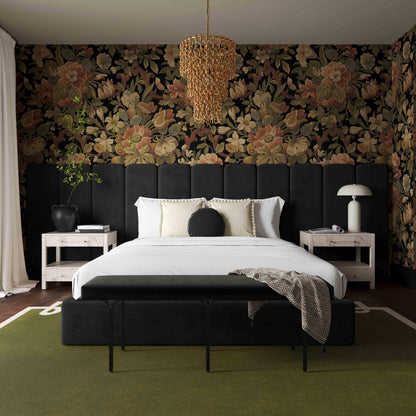 Palani Performance Velvet Headboard Wings - Black - Image 1