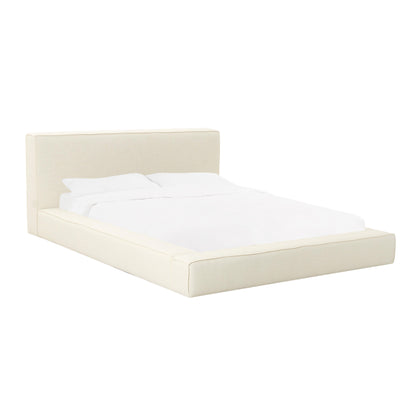 Olafur Performance Linen Upholstered Bed - Cream / King - Image 1