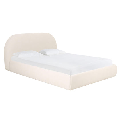 Bara Cream Textured Performance Velvet Bed - King - Image 1