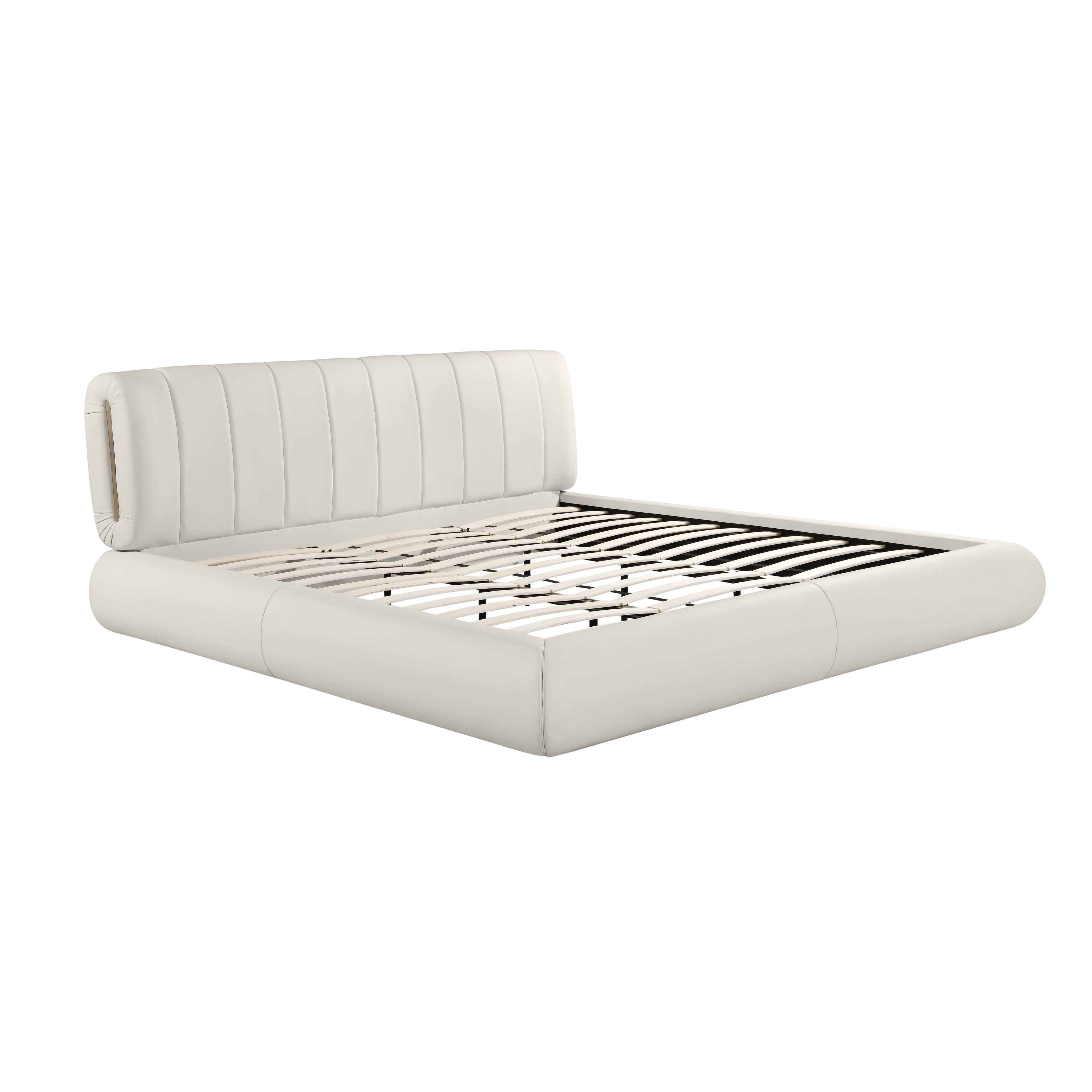 Karol Cream Performance Vegan Leather Bed – TOV Furniture