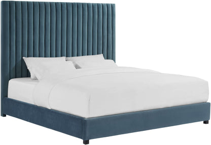 Arabelle Performance Velvet Bed - Sea Blue / King - Image 1